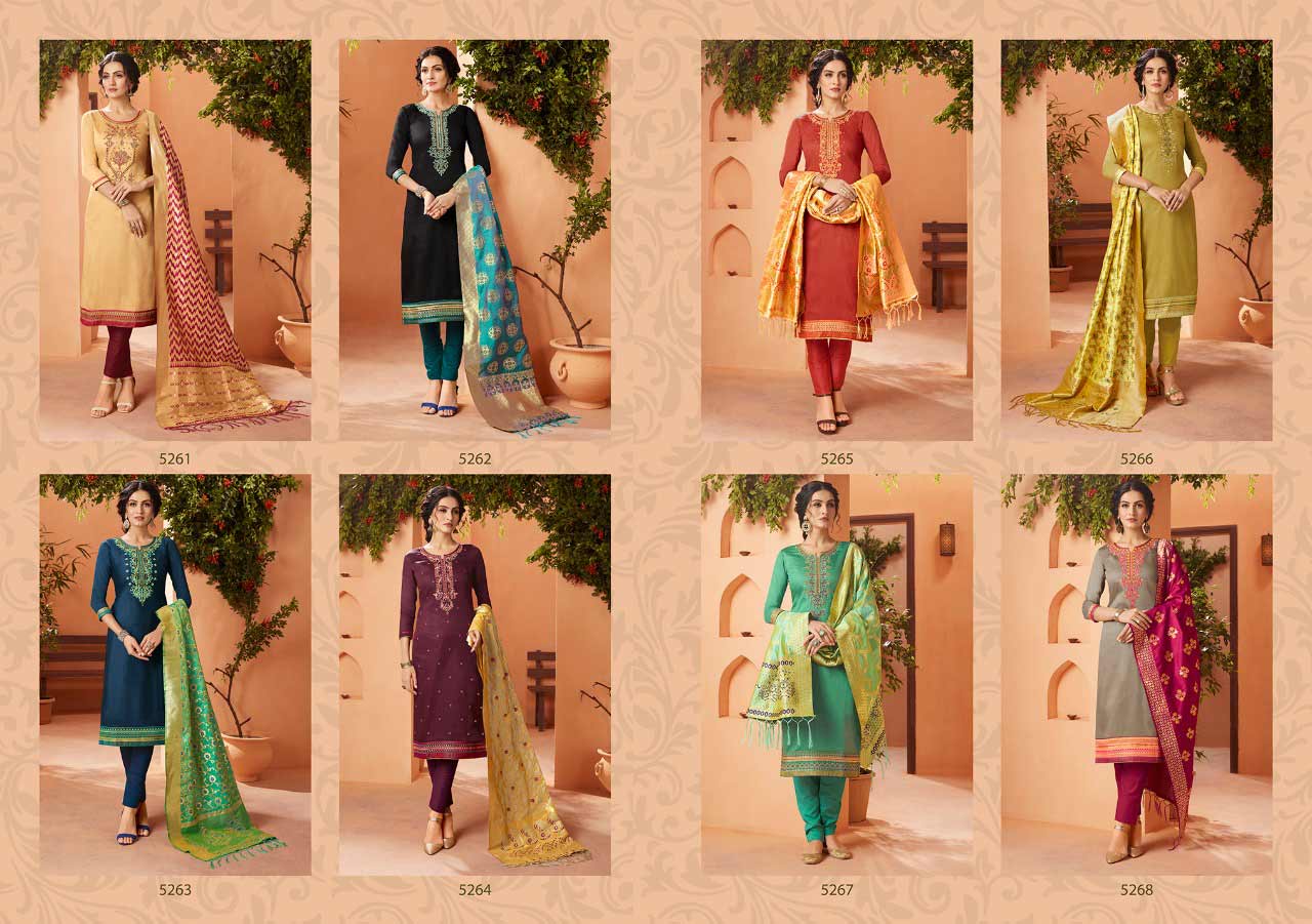 Virasat Vol-4 Kessi Fabrics Design Silk Dress Materials Virasat Vol-4 Kessi Fabrics Design Silk Dress Materials